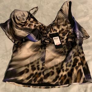 NWT Marciano Leopard Allure Silk Top Size 40 (Small)
